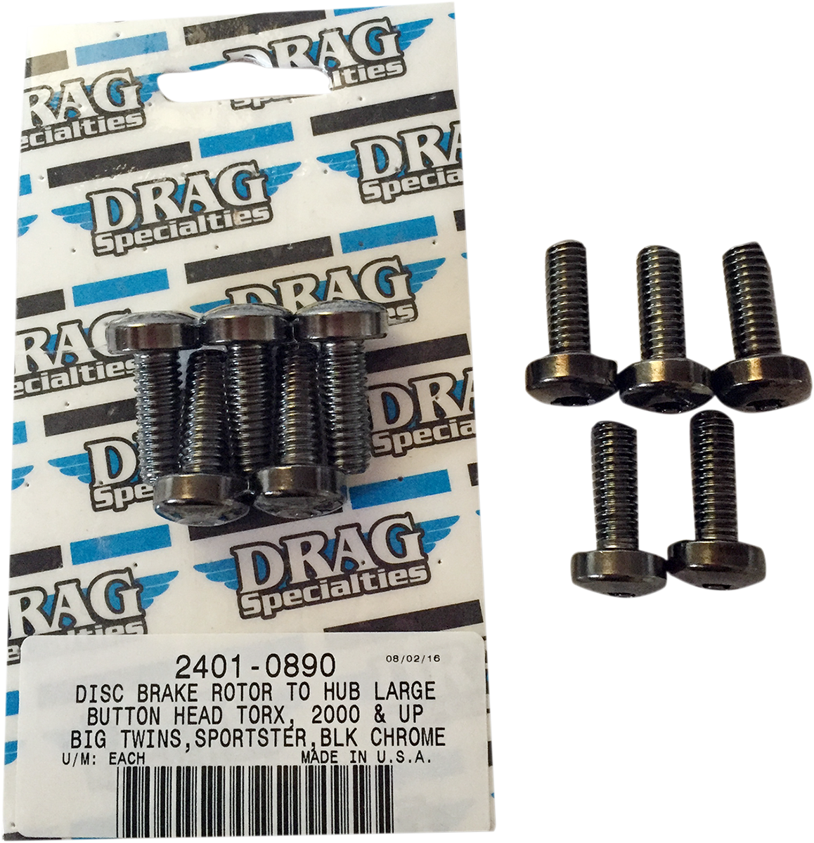 DRAG SPECIALTIES Mounting Kit - Rotor to Hub - Front - Black MK771BK