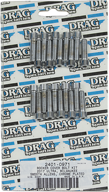 DRAG SPECIALTIES Bolt Kit - Rocker Cover - Smooth/Socket-Head - Chrome - M8 MK777S