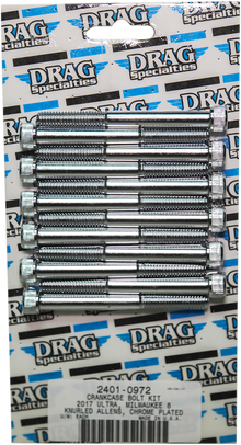 DRAG SPECIALTIES Bolt Kit - Crankcase - Knurled/Socket-Head - Chrome - M8 MK778