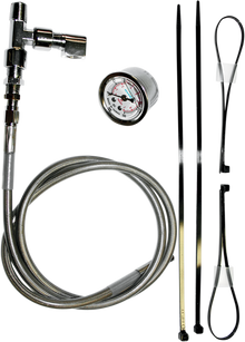 FEULING PARTS Remote Oil Pressure Gauge/Line Kit - Stainless/Chrome 9018