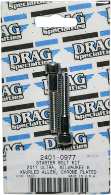 DRAG SPECIALTIES Bolt Kit - Starter - Knurled/Socket-Head - Chrome - M8 MK781