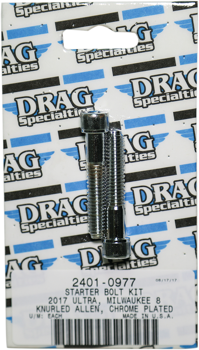 DRAG SPECIALTIES Bolt Kit - Starter - Knurled/Socket-Head - Chrome - M8 MK781