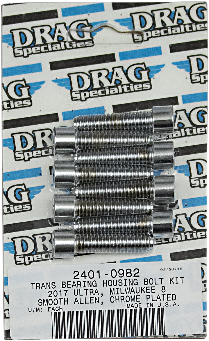 DRAG SPECIALTIES Bolt Kit - Transmission Bearing Housing - Smooth/Socket-Head - Chrome - M8 MK783S