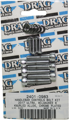 DRAG SPECIALTIES Bolt Kit - Handlebar Controls - Knurled/Socket-Head - Chrome - M8 MK784