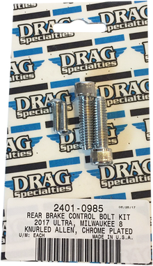 DRAG SPECIALTIES Bolt Kit - Rear Brake Control - Knurled/Socket-Head - Chrome - M8 MK785