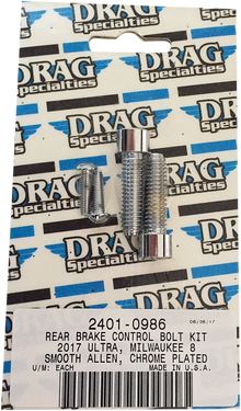 DRAG SPECIALTIES Bolt Kit - Rear Brake Control - Smooth/Socket-Head - Chrome - M8 MK785S
