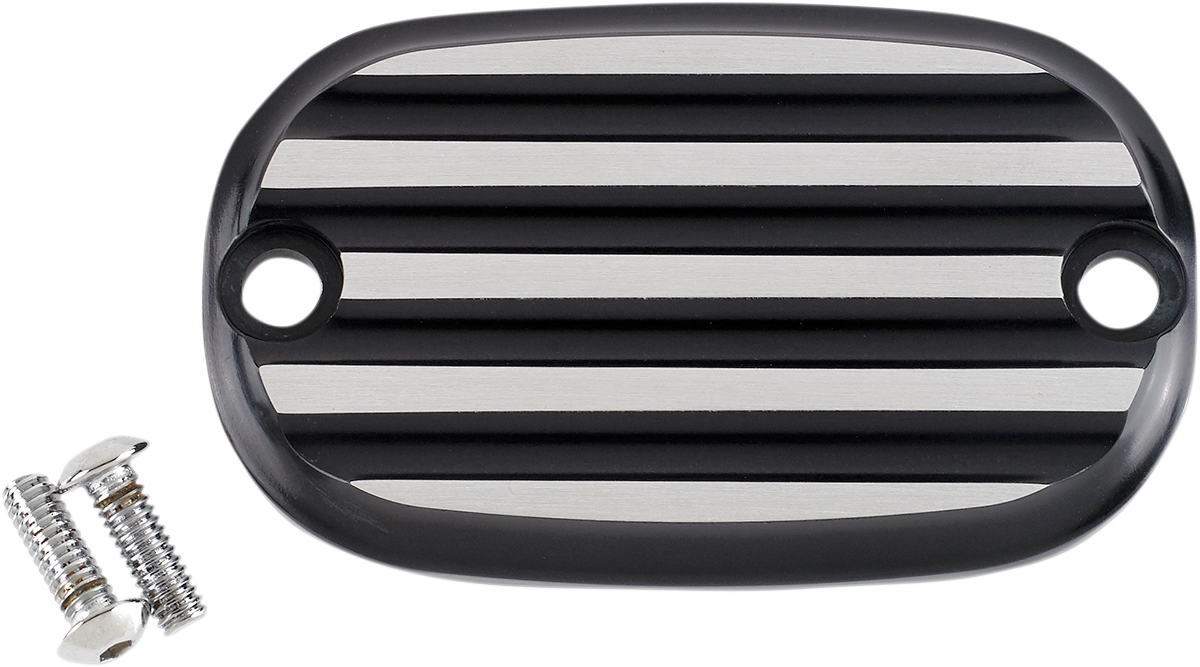 JOKER MACHINE Master Cylinder Cover - Finned - Black/Silver 08-01-2