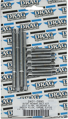 DRAG SPECIALTIES Bolt Kit - Outer Primary - Smooth/Socket-Head - Chrome - M8 MK787S