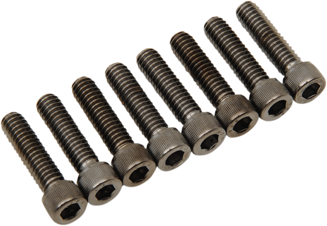 DRAG SPECIALTIES Bolt Kit - Lifter Block - Knurled/Socket-Head - Black/Chrome - M8 MK776BK