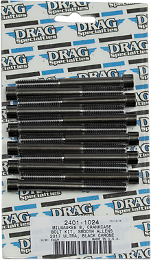 DRAG SPECIALTIES Bolt Kit - Crankcase - Smooth/Socket-Head - Black/Chrome - M8 MK778SBK