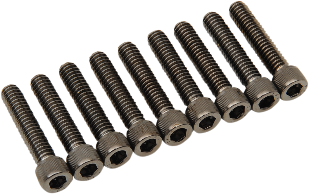 DRAG SPECIALTIES Bolt Kit - Cam Cover - Knurled/Socket-Head - Black/Chrome - M8 MK779BK