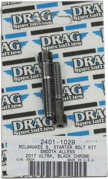 DRAG SPECIALTIES Bolt Kit - Starter - Smooth/Socket-Head - Black/Chrome - M8 MK781SBK