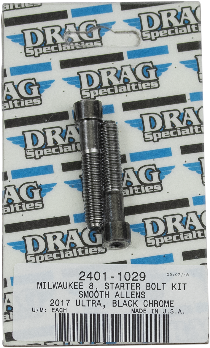 DRAG SPECIALTIES Bolt Kit - Starter - Smooth/Socket-Head - Black/Chrome - M8 MK781SBK