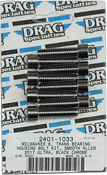 DRAG SPECIALTIES Bolt Kit - Transmission Bearing Housing - Smooth/Socket-Head - Black/Chrome - M8 MK783SBK