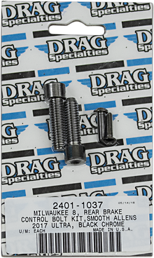 DRAG SPECIALTIES Bolt Kit - Rear Brake Control - Smooth/Socket-Head - Black/Chrome - M8 MK785SBK