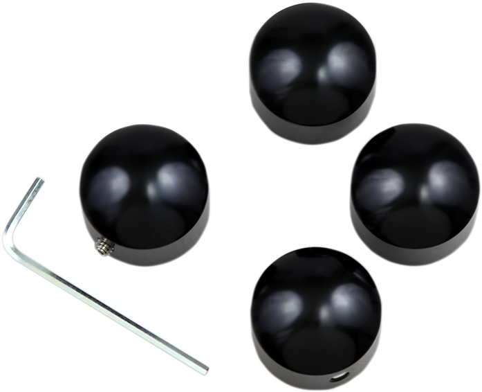 DRAG SPECIALTIES Head Bolt Covers - Black 04-0901AGB
