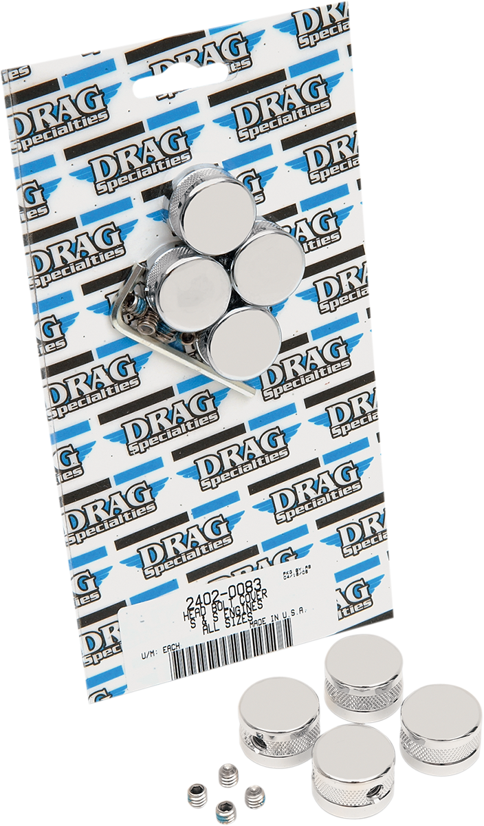 DRAG SPECIALTIES Head Bolt Covers - Chrome - S&S Engines MK538