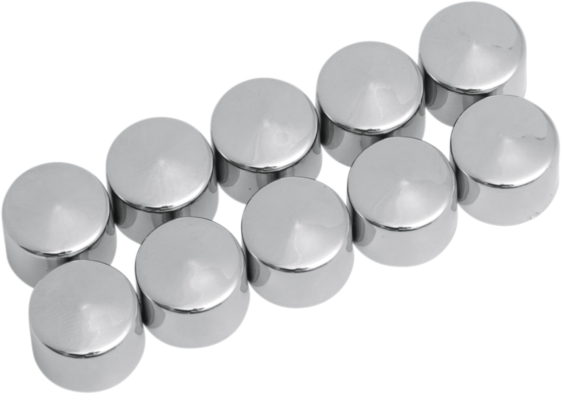 DRAG SPECIALTIES Bolt Covers - Hex - 7/16" - Chrome - 10 Pack 352043
