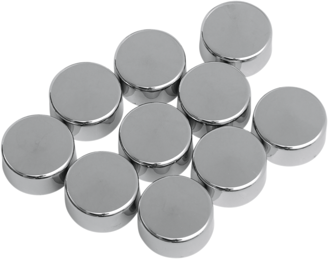 DRAG SPECIALTIES Bolt Covers - Hex - 5/8" - Chrome - 10 Pack 352056