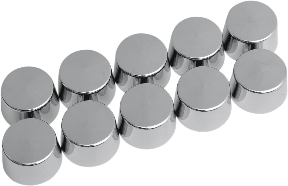 DRAG SPECIALTIES Bolt Covers - Hex - Shouldered - 5/16" - Chrome - 10 Pack 352050