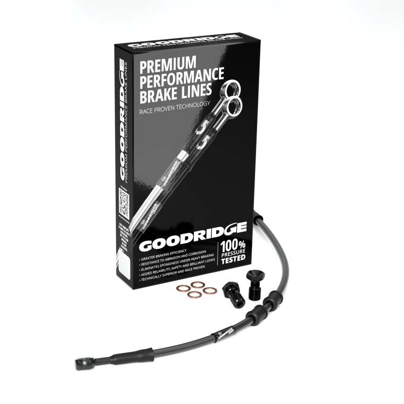 Goodridge 06-14 HD FXDC -4in Black Brake Line Kit w/Black Fittings