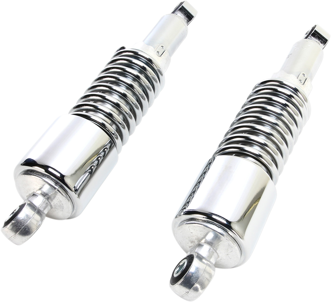 EMGO Custom Shorty Shocks with Shroud - Chrome Body/Chrome Spring Finish - Eye Lowering 17-05693