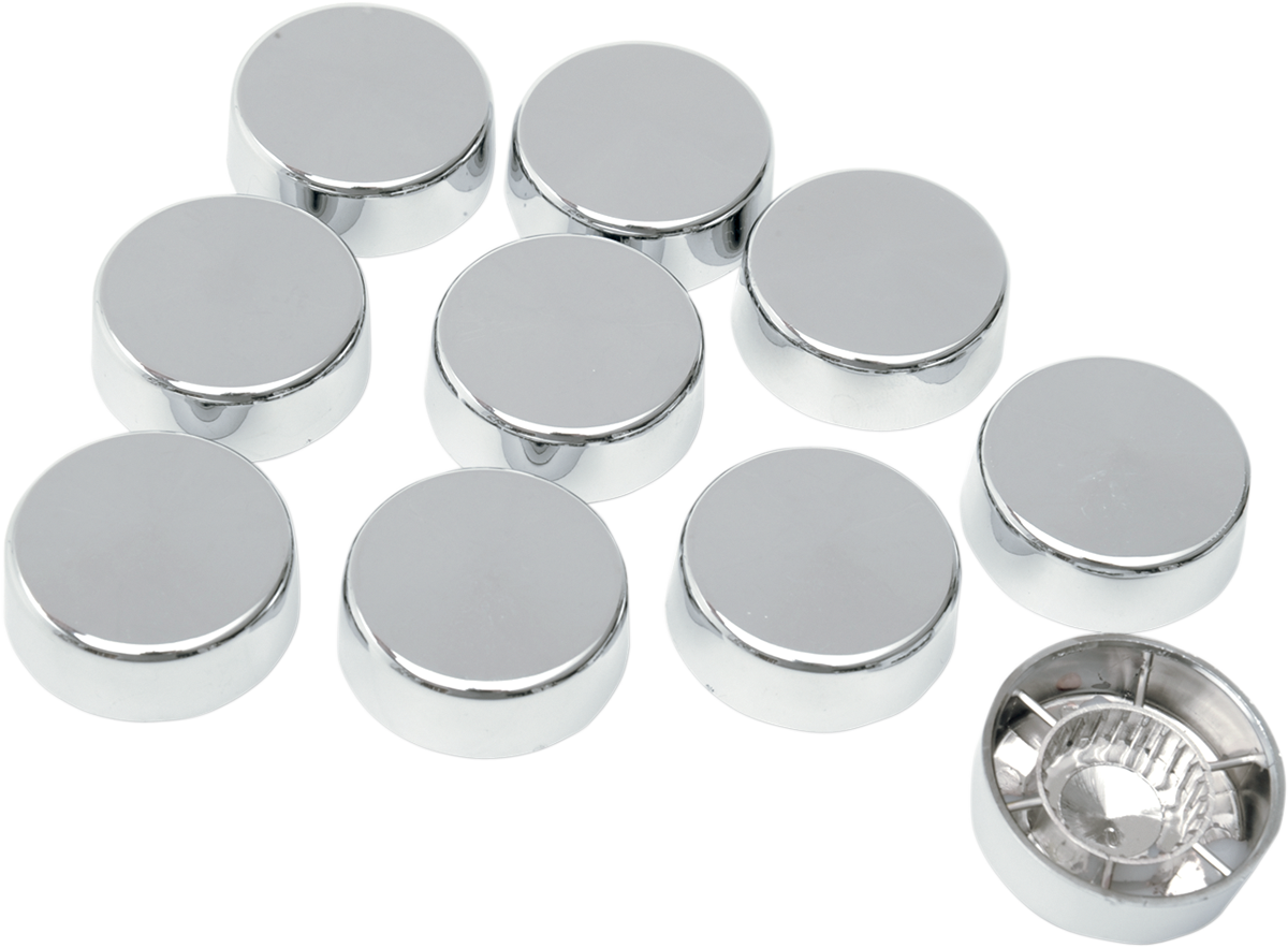 DRAG SPECIALTIES Bolt Covers with Washers - Hex - 5/8" - Chrome - 10 Pack 352053