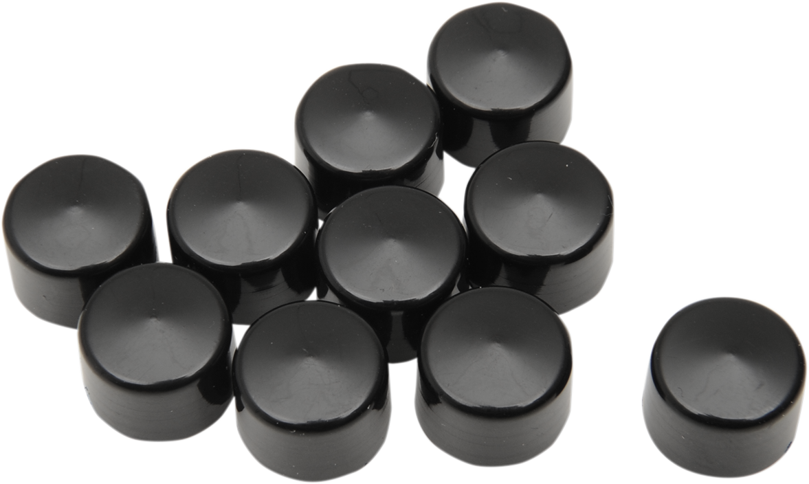 DRAG SPECIALTIES Bolt Covers - Allen/Socket - 3/16" - Black - 10 Pack 352070