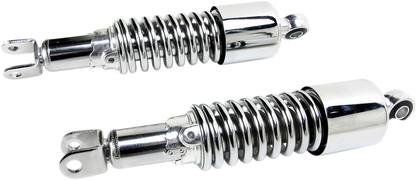 EMGO Custom Shorty Shocks with Shroud - Chrome Body/Chrome Spring Finish - Clevis Lowering 17-05694