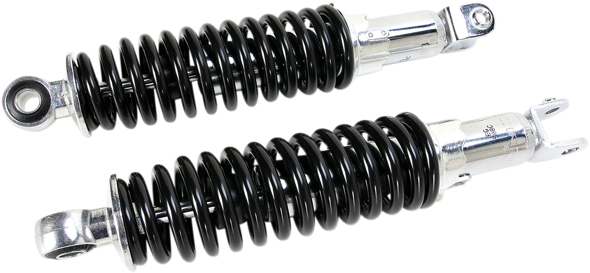 EMGO Custom Shorty Shocks with Shroud - Chrome Body/Black Spring Finish - Clevis Lowering 17-05696