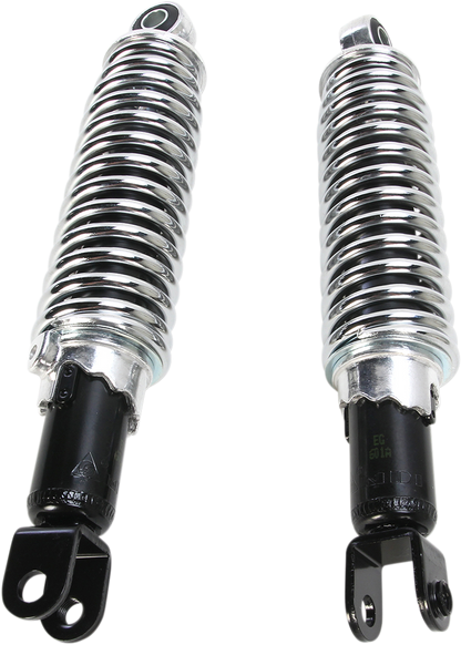 EMGO Custom Shorty Shocks with Shroud - Black Body/Chrome Spring Finish - Clevis Lowering 17-05697