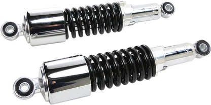 EMGO Custom Shorty Shocks with Shroud - Chrome Body/Black Spring Finish - Eye Lowering 17-05700