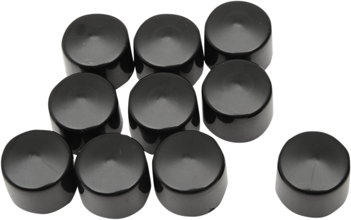DRAG SPECIALTIES Bolt Covers - Hex - 9/16" - Black - 10 Pack 352087