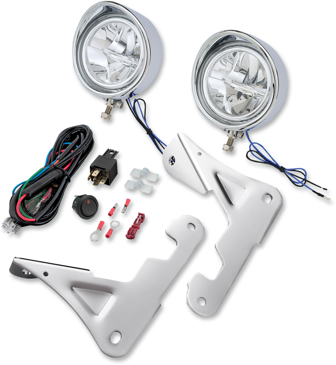 SHOW CHROME Driving Light Kit - 3-1/2" - Chrome - '99-'20 FLHT 91-315L