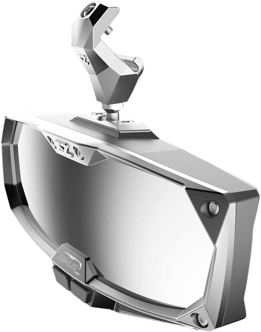 SEIZMIK Mirror - Halo R - Rear View w/LED Cabin Light - Rectangle - Silver w/Silver Bezel - Polaris Pro-Fit 56-18021