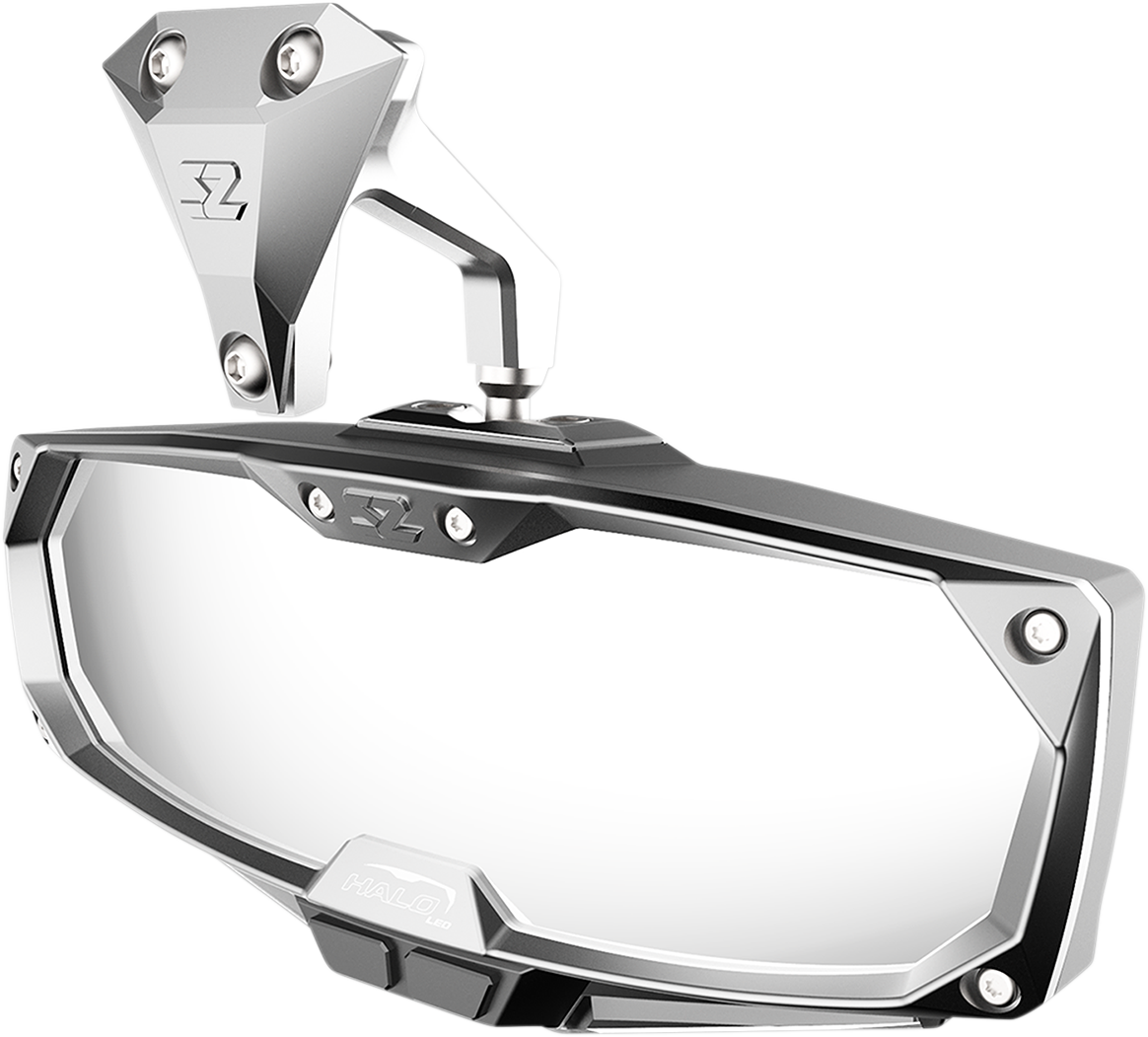 SEIZMIK Mirror - Halo R - Rear View w/LED Cabin Light - Rectangle - Silver w/Silver Bezel - Can Am X3 56-18022