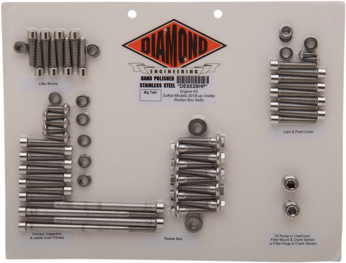 DIAMOND ENGINEERING Fastener Kit - Engine/Rocker Box - OEM - FLF/FXB DE6528HP