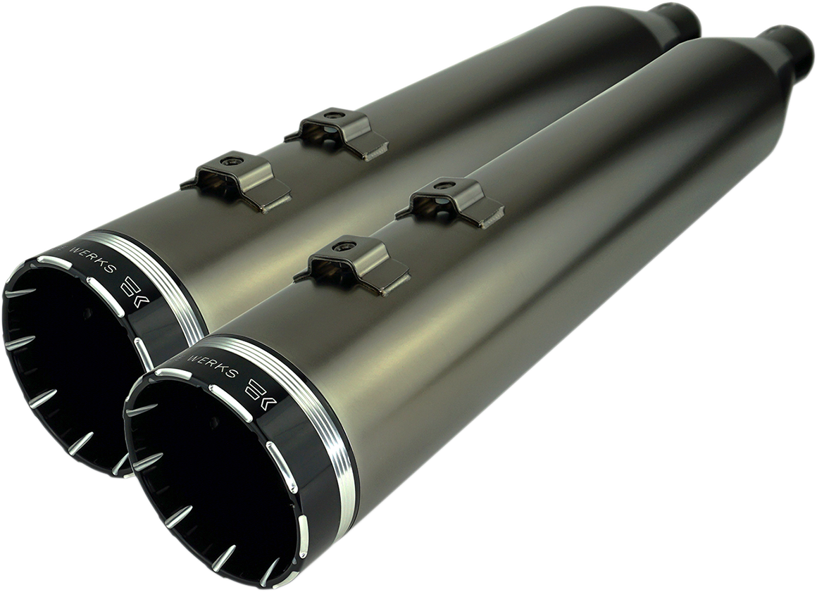 KHROME WERKS 4-1/2" HP-Plus® Slip-On Mufflers - Smoked Chrome with Tracer - Touring 202650