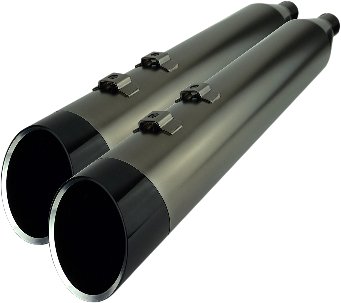 KHROME WERKS 4-1/2" HP-Plus® Slip-On Mufflers - Smoked Chrome with Edge - Touring 202655