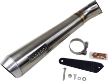 BASSANI XHAUST 4" Short Megaphone Muffler without Catalytic Converter - Low Mount 8F127SS