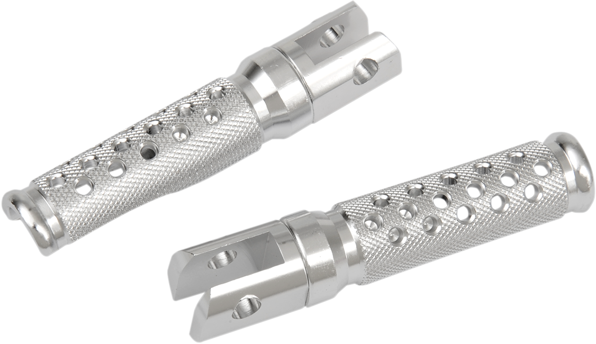 EMGO Slash-Cut Foot Pegs - Driver - Silver - Honda 50-11211A