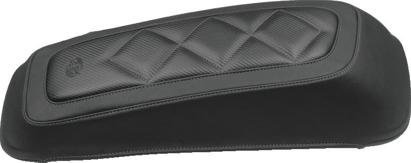 Mustang 08-21 Harley FL Touring Saddlebag Lid Covers Diamond Stitch - Black