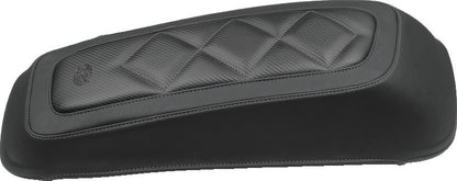 Mustang 08-21 Harley FL Touring Saddlebag Lid Covers Diamond Stitch - Black