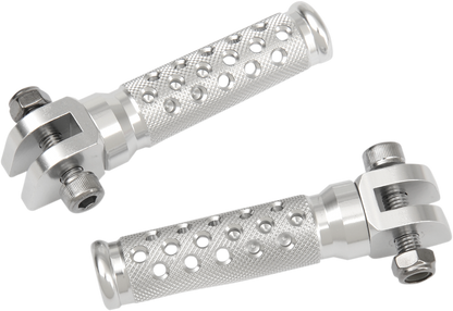 EMGO Slash-Cut Foot Pegs - Driver - Silver - Yamaha 50-11241A