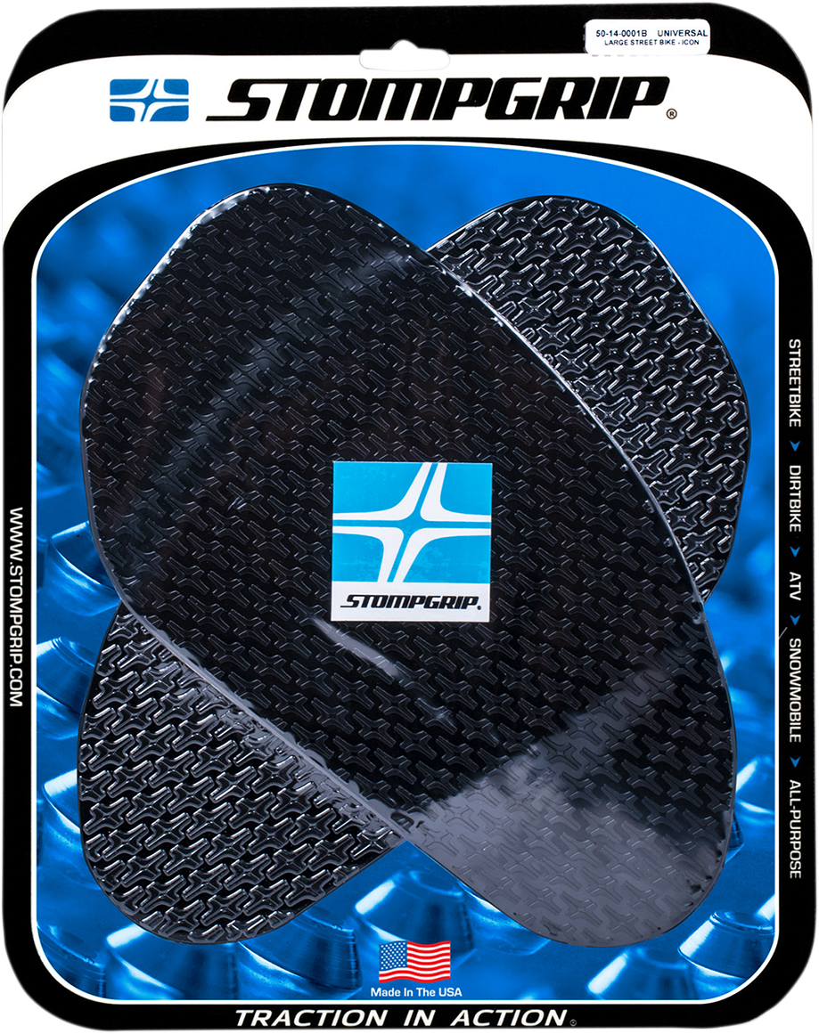 STOMPGRIP Tank Grips - Icon - Large - Black - Universal 50-14-0001B
