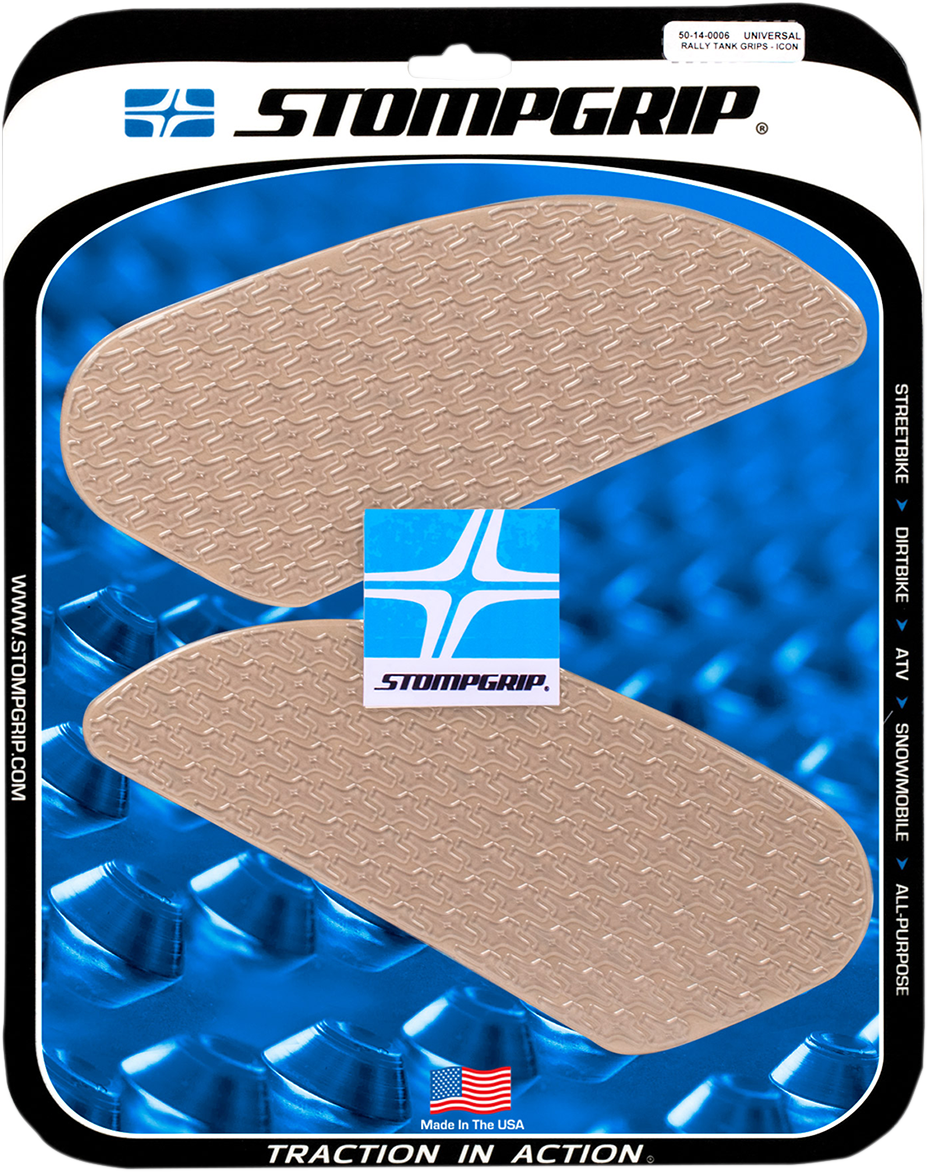 STOMPGRIP Tank Grips - Icon - Rally - Clear - Universal 50-14-0006C