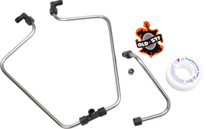 Stainless/Black Rocker Box Split Oil Line