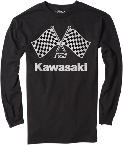 FACTORY EFFEX Kawasaki Finish Line Long-Sleeve T-Shirt - Black - 2XL 23-87118