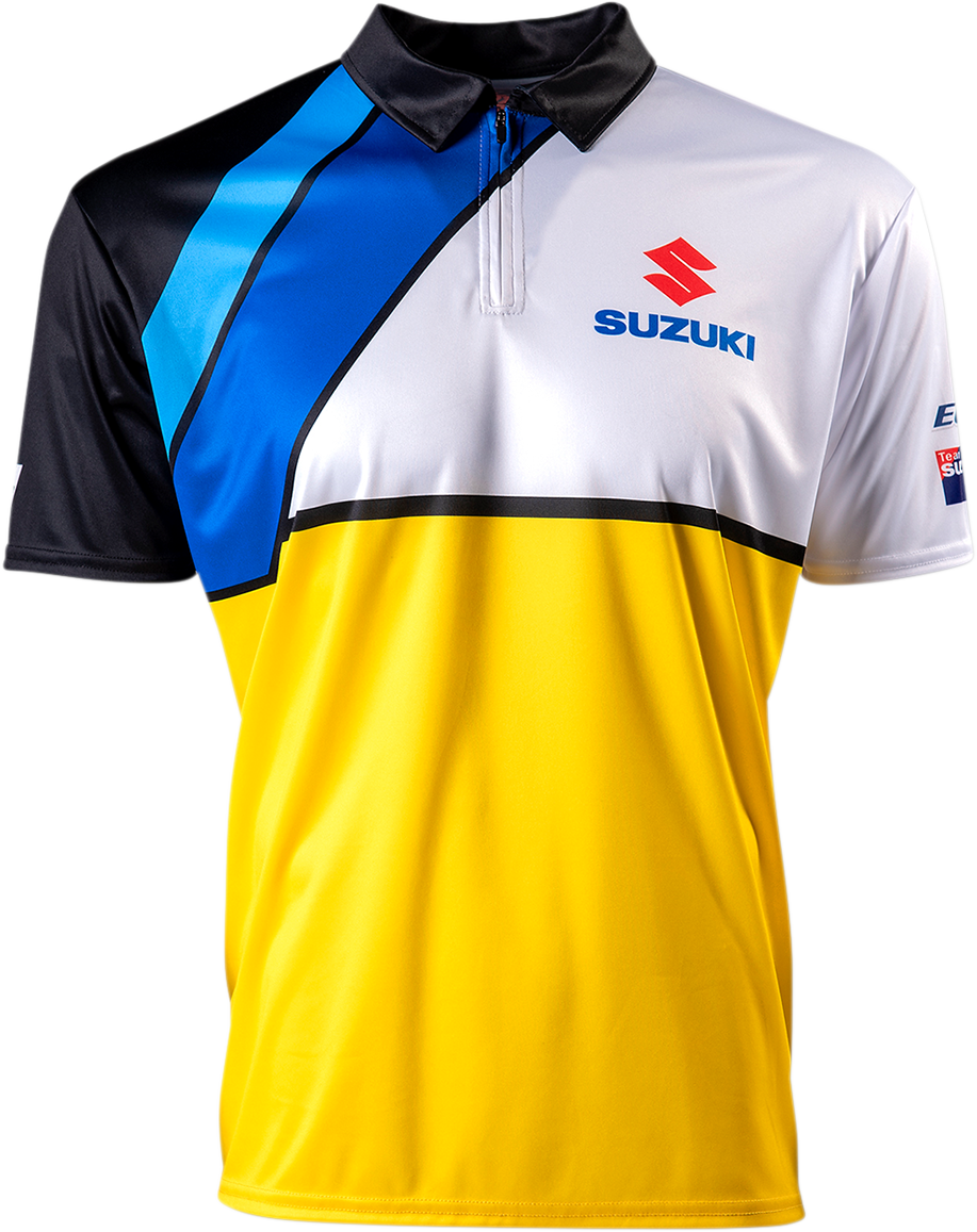 FACTORY EFFEX Suzuki Team Pit Shirt - Yellow/Black/White - Large 23-85404