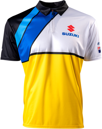 FACTORY EFFEX Suzuki Team Pit Shirt - Yellow/Black/White - Large 23-85404